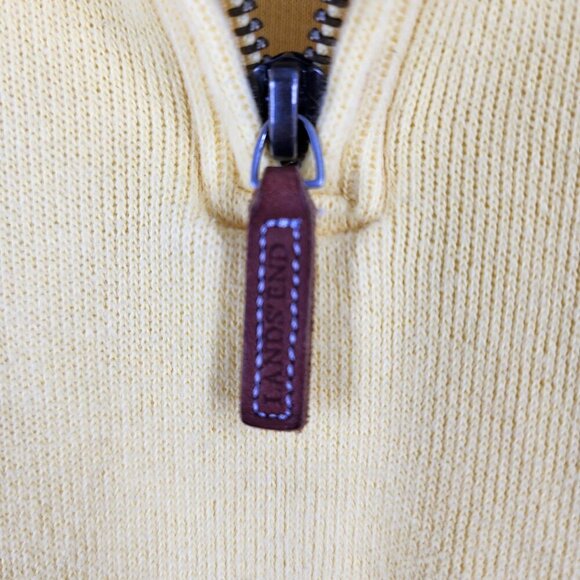 Lands' End‎ Men's Bedford Rib Quarter Zip Sweater Quarter Zip Yellow Men's XL/T - Picture 6 of 8